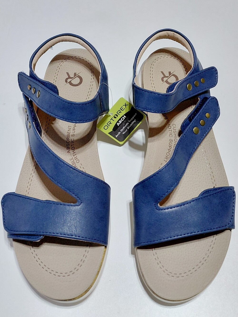 ORTOREX Women's Arch Support Orthotic  Navy Walking Sandals Size 9.5